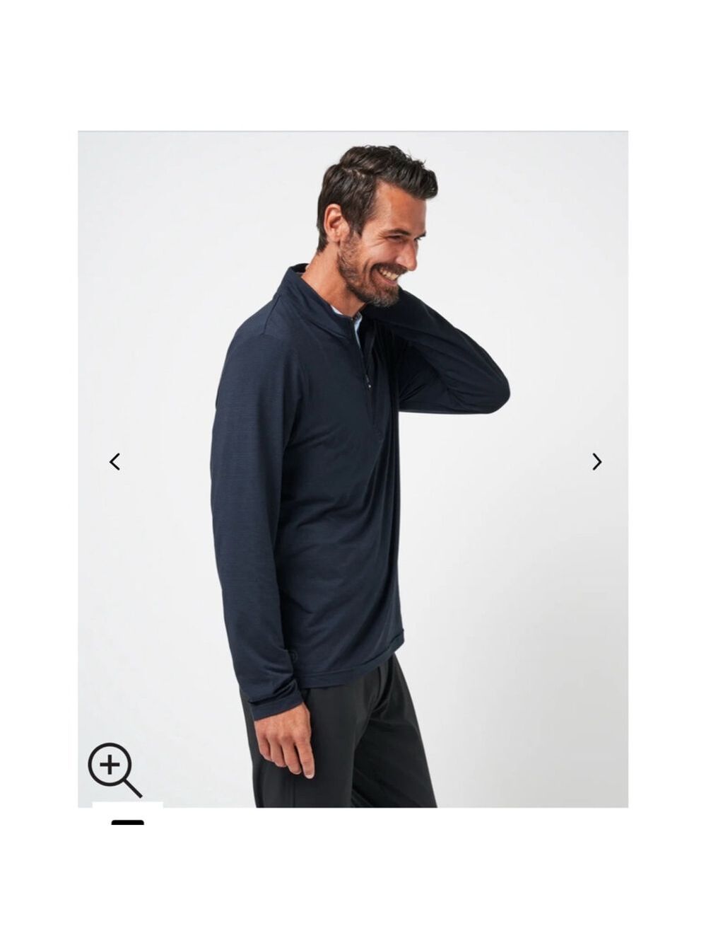 Men's Travis Mathew Navy The Heater Quarter Zip Sweater L